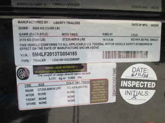 2026 Liberty 102x20  Equipment Deckover LOA14K102X20B8BPWF