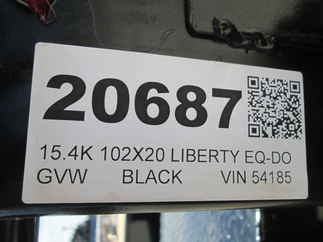 2026 Liberty 102x20  Equipment Deckover LOA14K102X20B8BPWF