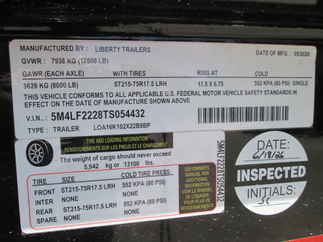 2026 Liberty 102x22  Equipment Deckover LOA16K102X22B8PW