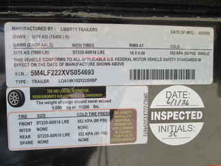 2027 Liberty 102x22  Equipment Deckover LOA14K102X22B8BPWF