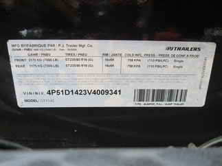 2027 PJ Trailer 83x14 DT Dump DT1J1492BSSK-VYGR