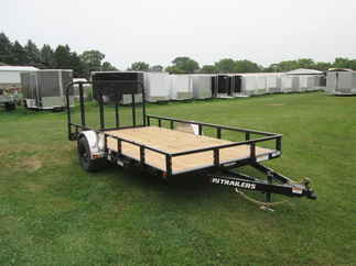 2027 PJ Trailer 83x14 U8 Single Axle Utility U821431DSBK