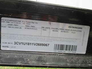 2027 PJ Trailer 83x14 U8 Single Axle Utility U821431DSBK