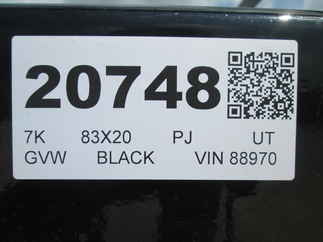 2027 PJ Trailer 83x20 UL Utility UL22032BSBK