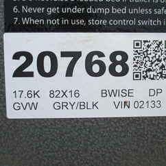 2027 BWISE 82x16  Dump DUT16-17