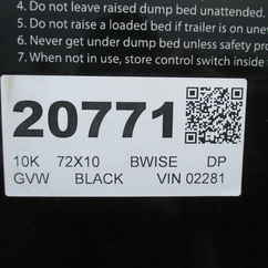 2027 BWISE 72x10  Dump DTR610D-10