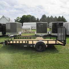 2027 PJ Trailer 83x14 U8 Single Axle Utility U821431DSBK-ATVR