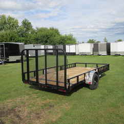 2027 PJ Trailer 83x14 U8 Single Axle Utility U821431DSBK-ATVR