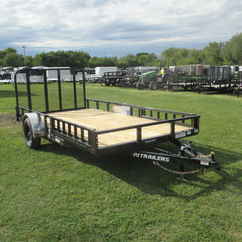 2027 PJ Trailer 83x14 U8 Single Axle Utility U821431DSBK-ATVR