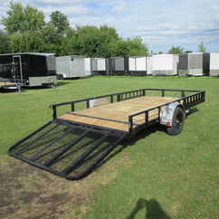 2027 PJ Trailer 83x14 U8 Single Axle Utility U821431DSBK-ATVR