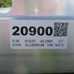 2027 Aluma 80.5x20  Utility 8020TA-EL-BT-RTD