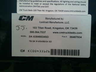 New CM 9.3 x 84 SK Flatbed Truck Bed