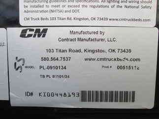 New CM 9 x 101 PL Flatbed Truck Bed