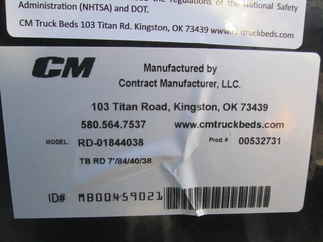 New CM 7 x 84 RD Flatbed Truck Bed
