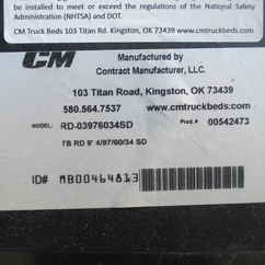 New CM 9.3 x 97 RD Flatbed Truck Bed